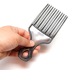 (3 Pack) 7" Black Afro Pick Lift Hair Comb Detangle Wig Braid Hair Man Styling Comb (Black)