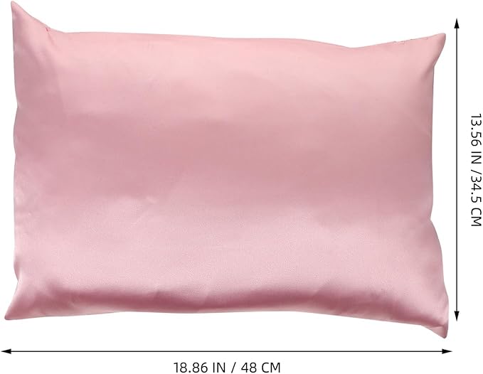 Alipis 2pcs Satin Pillowcases with Zipper Closure Smooth Faux Silk Pillow Covers for Hair Skin Protection Anti-Tangle Travel Pillowcase in Pink Soft Breathable Bedding Accessory