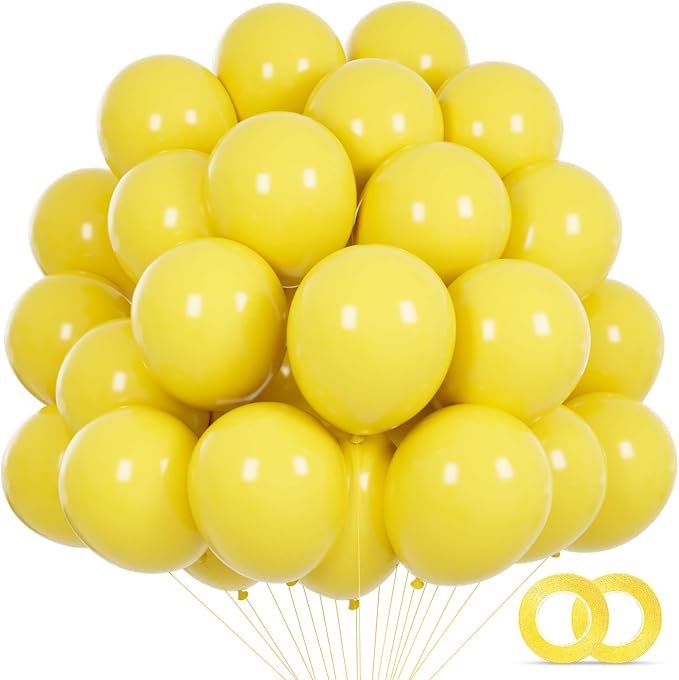 Yellow Balloons 110Pcs, 5 Inch Small Yellow Latex Party Balloons, Mini Thick by KUULBELAballoons