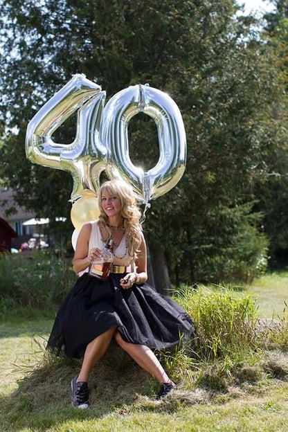 Number Balloons 40 Balloon 40 inch Silver - Image 5