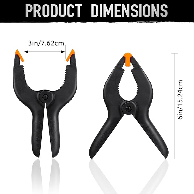 6 Inch Spring Clamps for Balloon Arch, 10 Pack Backdrop Clips Heavy Duty | - Image 2