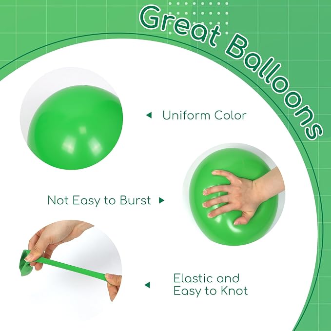 60pcs Blue and Green Balloons 12inch - Image 3