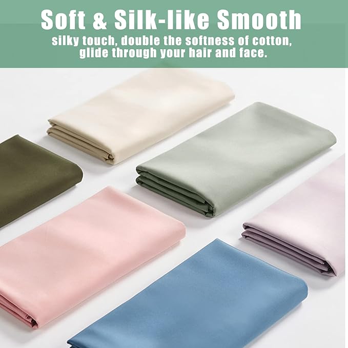 Body Cooling Pillow Cases Cover, Bamboo Rayon Green Body Pillowcases with Zipper Closure, Cool and Breathable Pillow Case for Hot Sleepers and Night Sweats, 20x54 inches