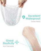 Auban 30PCS Disposable Shower Caps, Individually Wrapped Larger & Thicker Waterproof Shower Caps, Plastic Hair Caps for Women, Spa, Home Use, Hotel and Hair Salon, Portable Travel