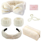 Skincare Face Wash Spa Headband and Wristband Set Top Knotted Headbands Big Hair Claw Clips Butterfly Hair Accessories Quilted Makeup Bag Blank Cards Gifts for Women and Teen Girl Gifts Trendy Stuff