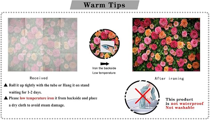 7X5ft Floral Backdrop for Photography Valentine's Day Backdrop Wedding - Image 7
