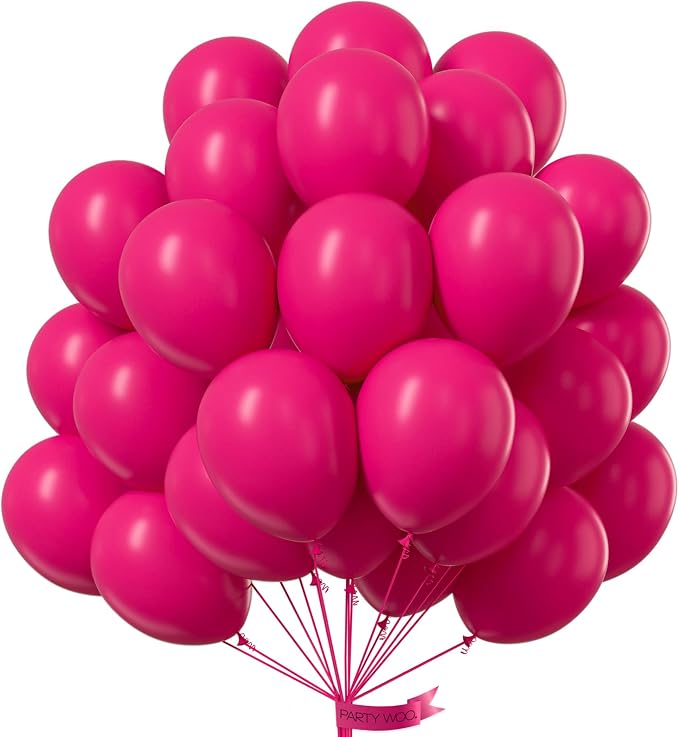 PartyWoo Hot Pink Balloons 101pcs Magenta Fuchsia Color 12 Inch | Balloons by PartyWoo