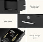 Wall Mount Salon Stations for Hair Stylist, Hair Salon Storage Cabinet, Beauty Barber Station with Lockable Drawer, Shelves, Storage Cabinet, Black