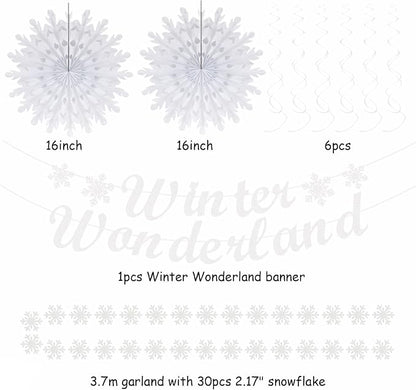 Winter-Wonderland Christmas-Snowflake White Party-Decorations - Image 6