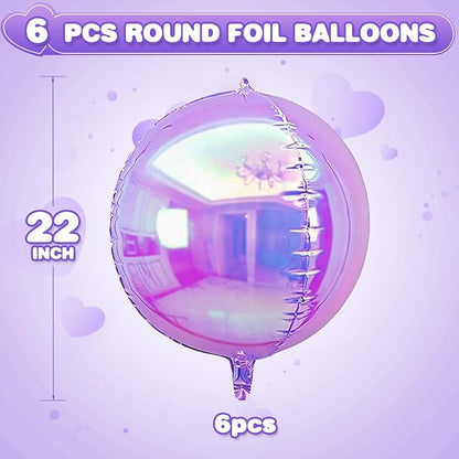 6Pcs Iridescent Purple Balloons - Image 2