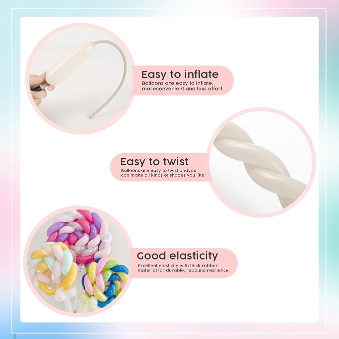 Sand White Long Balloons - Image 6