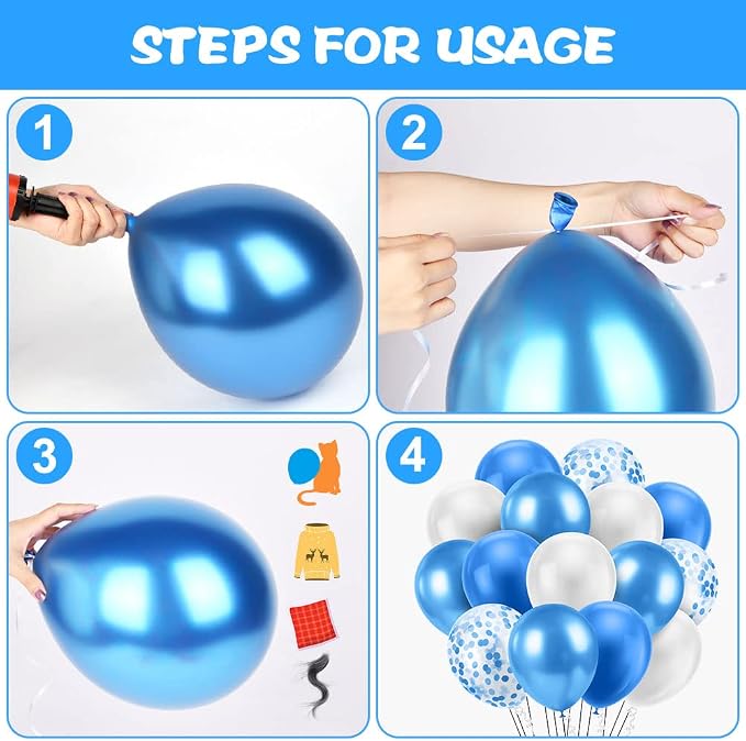 Ainiv 15PCS Blue Balloons, 12inch Thicken Party Balloons - Image 4