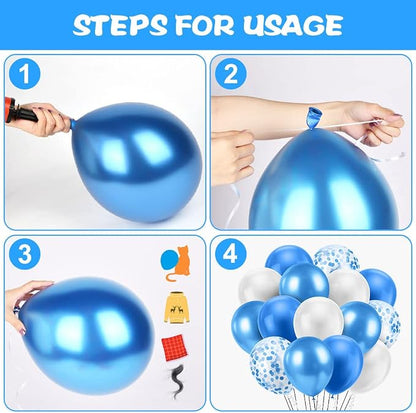 Ainiv 15PCS Blue Balloons, 12inch Thicken Party Balloons - Image 4