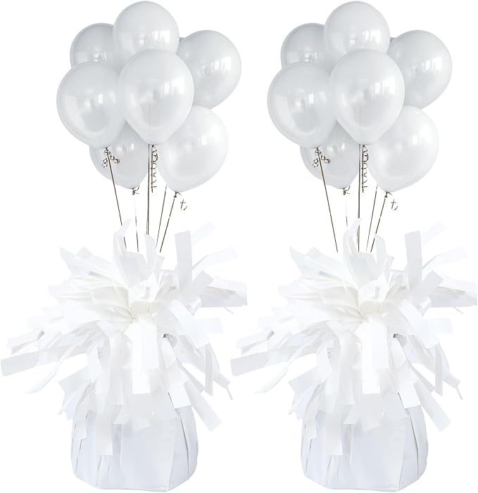 2 Pcs Balloon Weights White Metallic Anchor Balloon Holder by Unknown