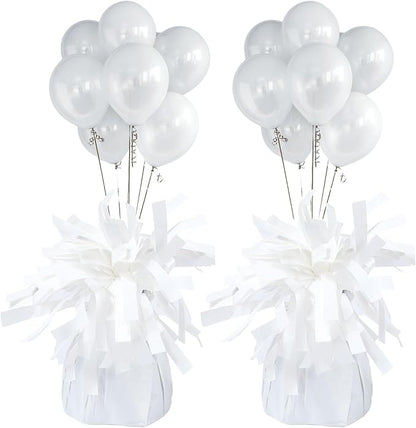 2 Pcs Balloon Weights White Metallic Anchor Balloon Holder by Unknown