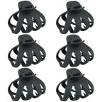 Big Claw Large Hair Claw Clips for Thick and All Hair Types, Matte Octopus Jaw Clips with Strong Hold for Women and Girls, 6 Packs (Black)