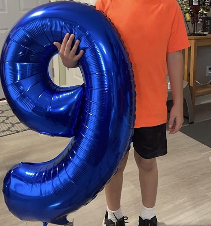 Navy Blue Number 6 Balloon, 40In Large Royal Blue Foil Number Balloons Set 0-9 - Image 4