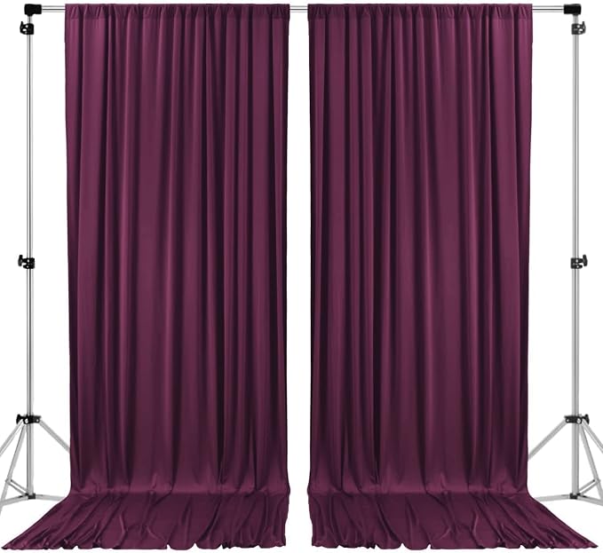 AK TRADING CO. 10 feet x 10 feet Eggplant Purple Polyester Backdrop Drapes by Fabrics%7CEventDecor%7CCrafts%7CUpholsteryFoam