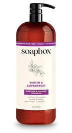 Soapbox Biotin Shampoo, Biotin & Collagen Super Fruit Shampoo for Thin, Fine, Thinning Hair | Volumizing & Repairing to Promote Hair Growth, Strength, Fullness, 1 Liter Pump Bottle