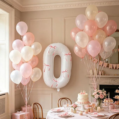 32 Inch White Number Foil Balloon - Image 2