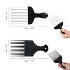 3 Pack Plastic & Metal Hair Pick Comb Set for Curly & Afro Hair – Detangling & Styling for Men & Women – Includes 2 Plastic Picks and 1 Stainless Steel Metal Pick