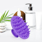 Silicone Scalp Massager Shampoo Brush, Scalp Scrubber for Hair Growth (Purple)