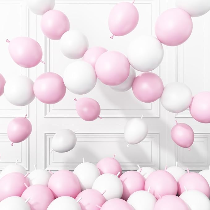 Pink White Link Balloons by BTZO