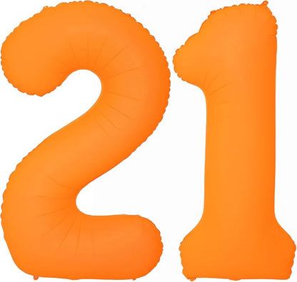 Orange Birthday Number 12 Balloon 40IN Fluorescent Orange 21 Balloon | by YOIOZAIZAI