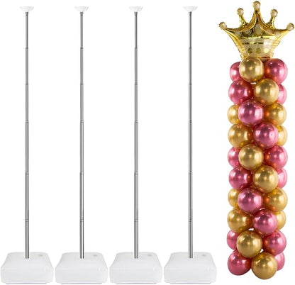 AooeDomi Metal Balloon Column Kit Set of 4, Reusable Telescopic Design by Unknown