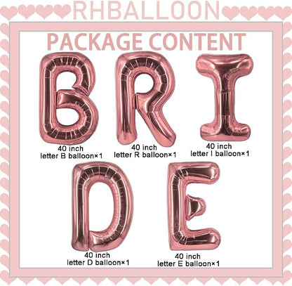 Rose Gold Bride Balloons 40 Inch Wedding Balloons Bridal Shower Balloon - Image 3