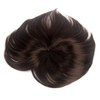 H&Bwig Men Short Toppers Hairpiece Brown Clips in Hair Extensions for Covering White Loss Hair Toupee