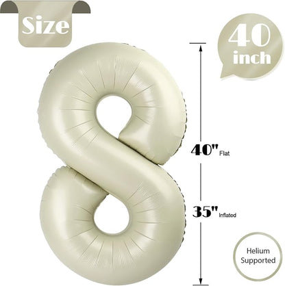 Cream Number 8 Balloon 40 Inch - Image 5