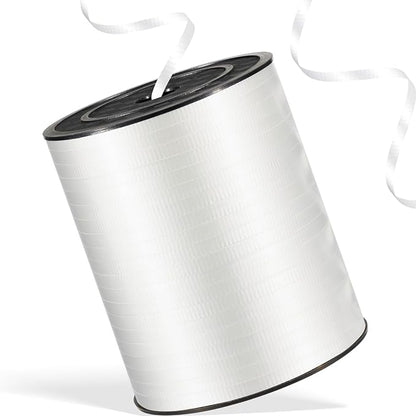 600 Yards White Crimped Texture Curling Ribbon 1/5'' White Balloon String by Unknown