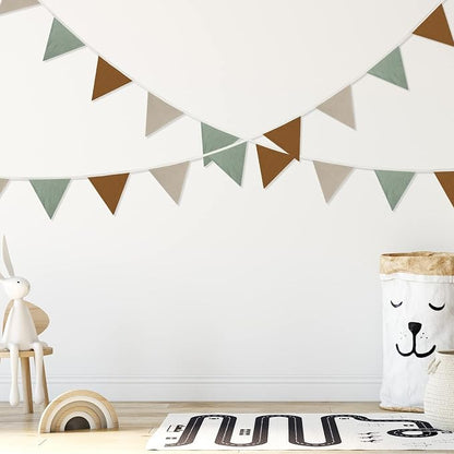 Oudain 2 Pcs Pennant Banner Flags Nursery Garland Triangle Bunting Flags - Image 4