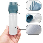 4 PCS Root Comb Applicator Bottle,Hair Oiling Applicator,Hair Oil Applicator Bottle for Hair Dye Shampoos Hair Salons.6oz (Grey+Green)
