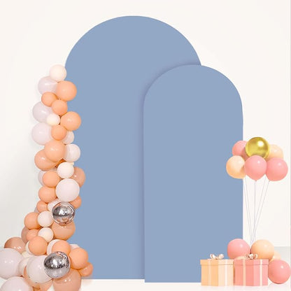 FANPROMS Wedding Arch Cover Set of 2 Dusty Blue Wedding Arch Cover 6FT 7.2FT - Image 6