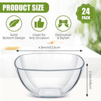 Lallisa 24 Pcs Clear Acrylic Serving Bowls Plastic 16 oz Square Party Snack or Salad Bowl Disposable Plastic Party Bowls for Weddings Baby Shower Buffet Party Snack Chips Candy or Salad