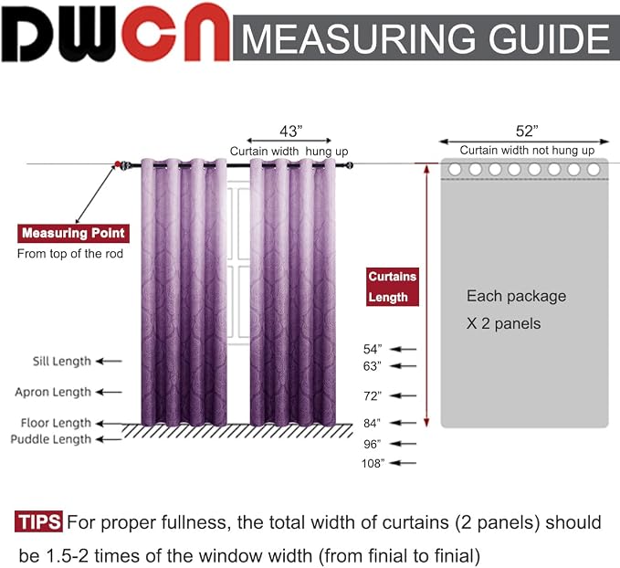 DWCN Ombre Blackout Curtains for Bedroom - Image 7