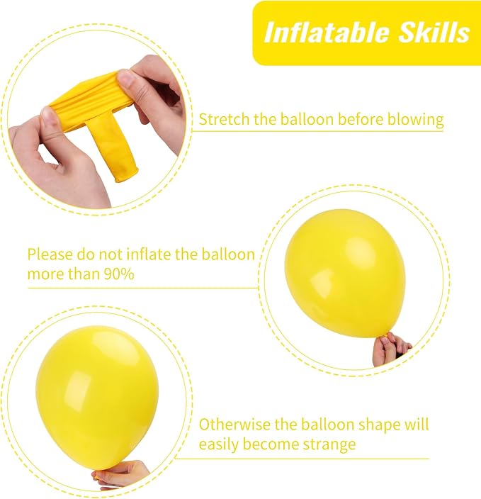 RUBFAC Yellow Balloons Different Sizes 18 12 10 5 Inch Balloon Arch 129pcs | - Image 3