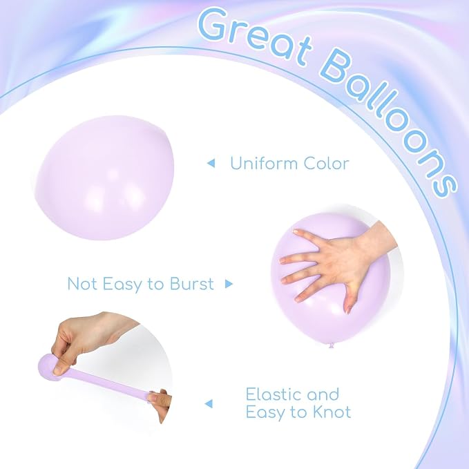 60pcs 12inch Pearl Pink Blue and Purple Balloons - Image 3