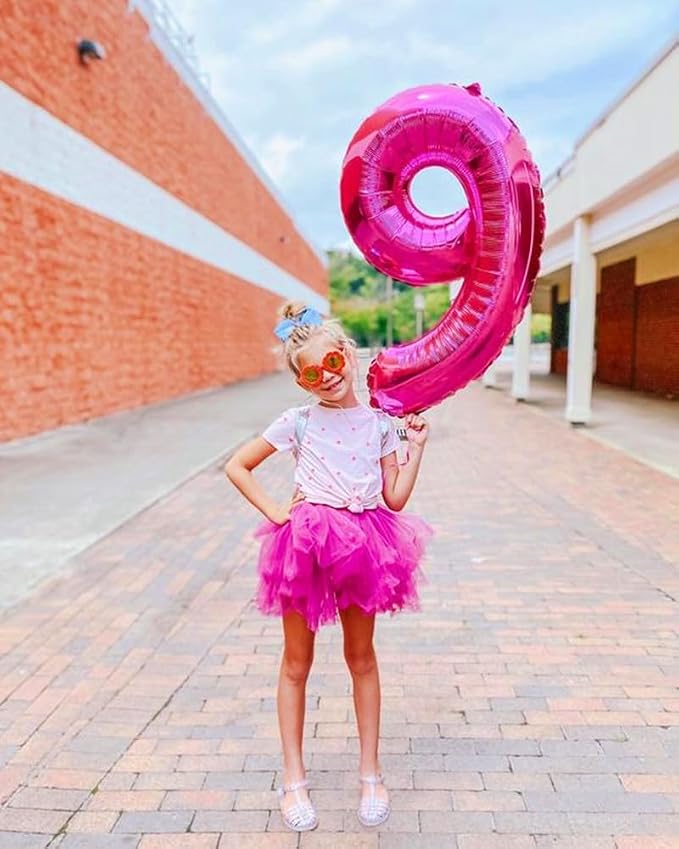 9 Balloon Number 40 Inch Hot Pink Balloons - Image 2