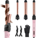 ABNER Rotating Curling Iron Set, Automatic Curling Wand for Long Hair, Easy to Use Hair Curler Get Effortless Beach Waves, 3 Sizes Ceramic Barrel 0.75" 1" 1.25" to 430°F with Home Button, Dual Voltage