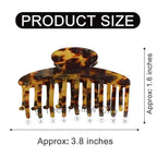 Big Claw Hair Clips 3.8 Inch Tortoise Banana for Women Girls Thin Hair French Design Celluloid Leopard Print Strong Hold for Thick Hair, 2 Color Available (2 Packs)