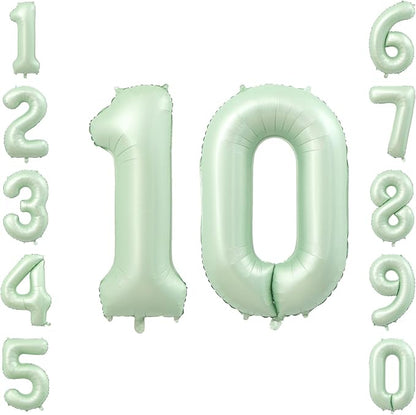Olive Green Number 10 Balloon 40 Inch, Backdrop by Unknown