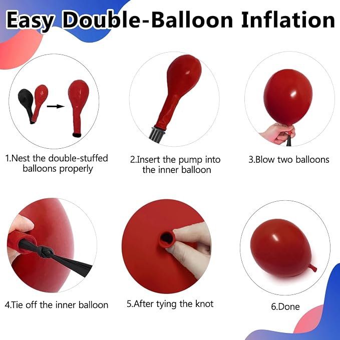Red White and Blue Balloons Arch Kit 119 PCs Double Stuffed | Classic Luxury - Image 4