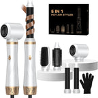 Hair Dryer Brush 5 in 1, Blow Dryer Brush Set with Air Curler Wrap Hair Styler, Negative Ionic Blow Dry Brush, Detachable Hair Tool for Curling, Volumizer,Straightener,Drying