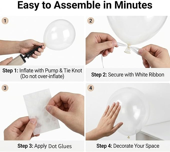 50pcs 12 Inch Clear Latex Party Balloons | Premium Transparent Balloons - Image 3
