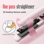 Flat Iron Hair Straightener LENA H2 Curling Wand and Curler 2 in 1 with Titanium Coating, Satefy Lock, Anti-Scald, 12 Adjustable Temps & Dual Voltage for All Types of Hair