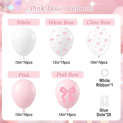 60pcs Pink Bow Balloons 12inch - Image 2