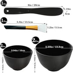 4Pcs Silicone Mixing Bowl DIY Hair Color Mixing Bowls for Home Salon Spa Face Skin Applicator Bowl, Black